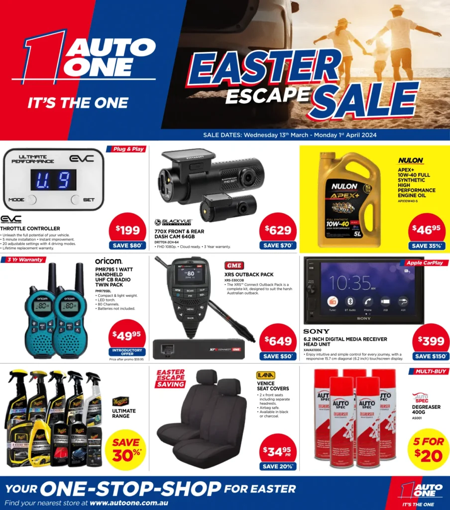Easter Escape Sale at Auto One.