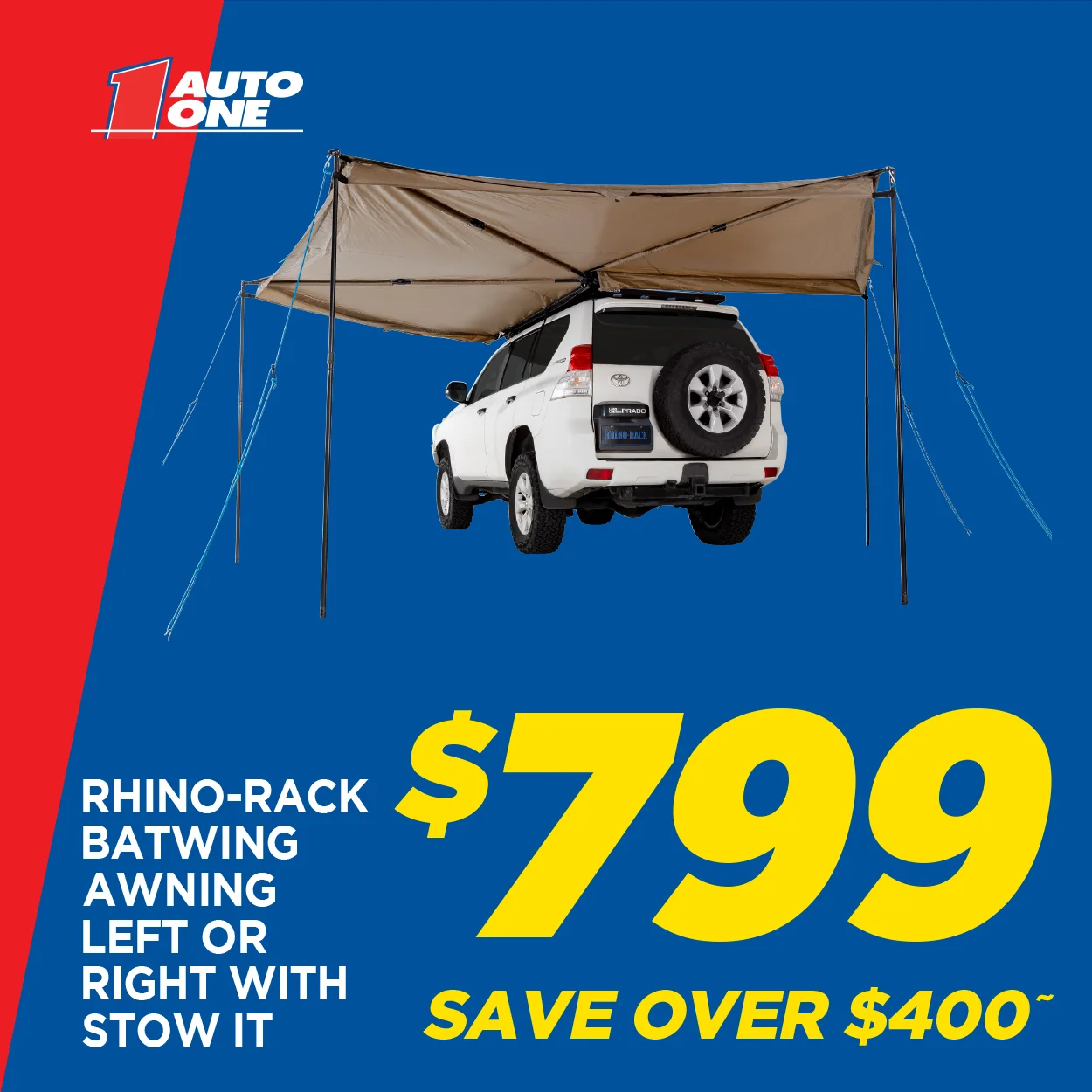 Rhino-Rack Batwing Awning Left or Right With Stow It