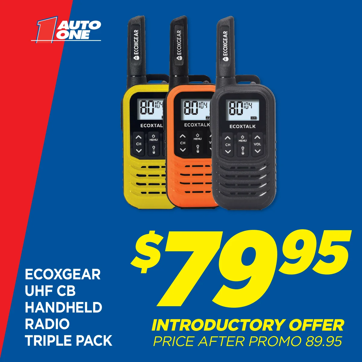 Ecoxgear UHF CB Handheld Radio Triple Pack