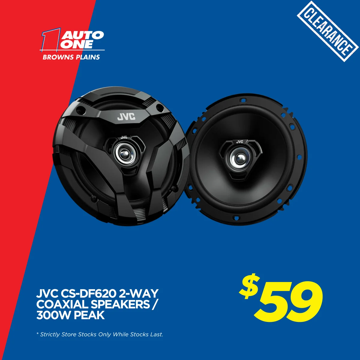 JVC CS-DF620 2-Way Coaxial Speakers _ 300W Peak