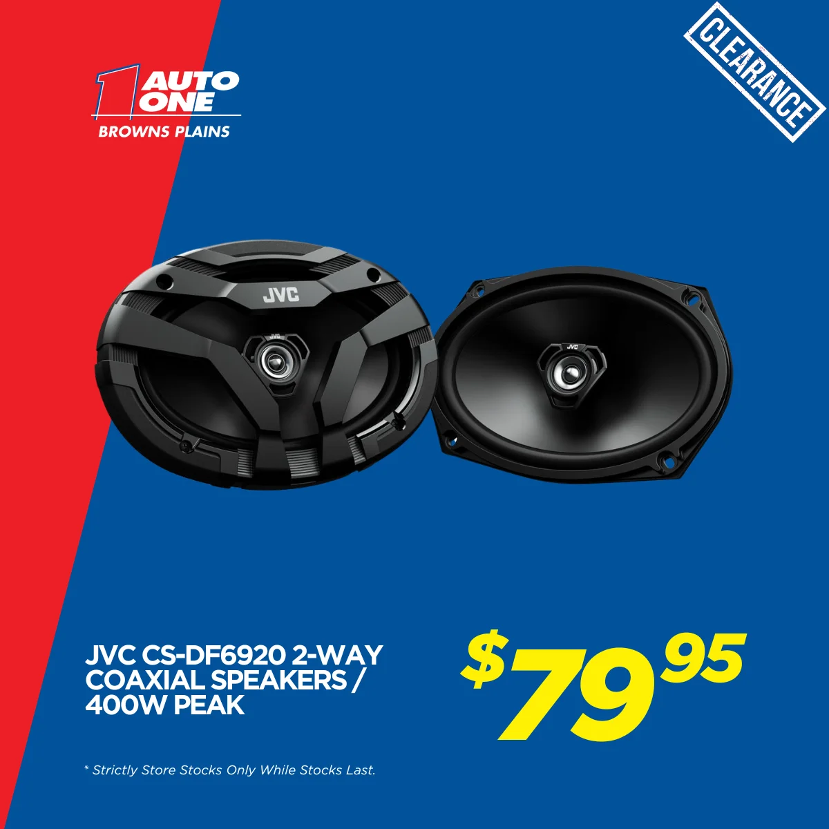 JVC CS-DF6920 2-Way Coaxial Speakers _ 400W Peak