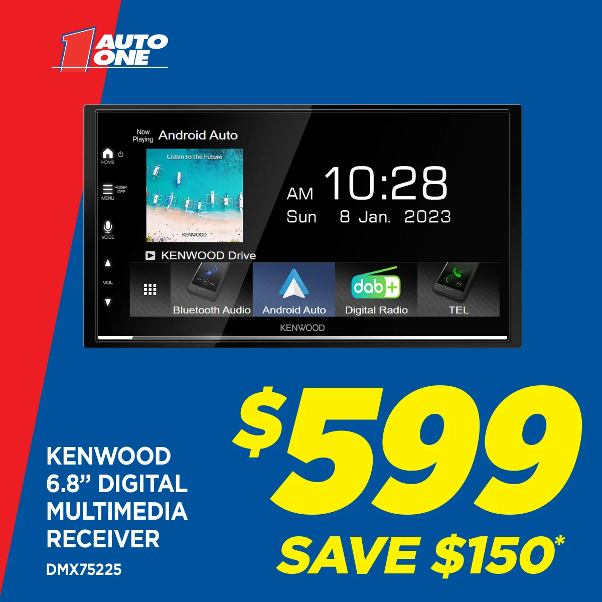 Kenwood DMX7522S 6.8 Inches Digital Multimedia Receiver