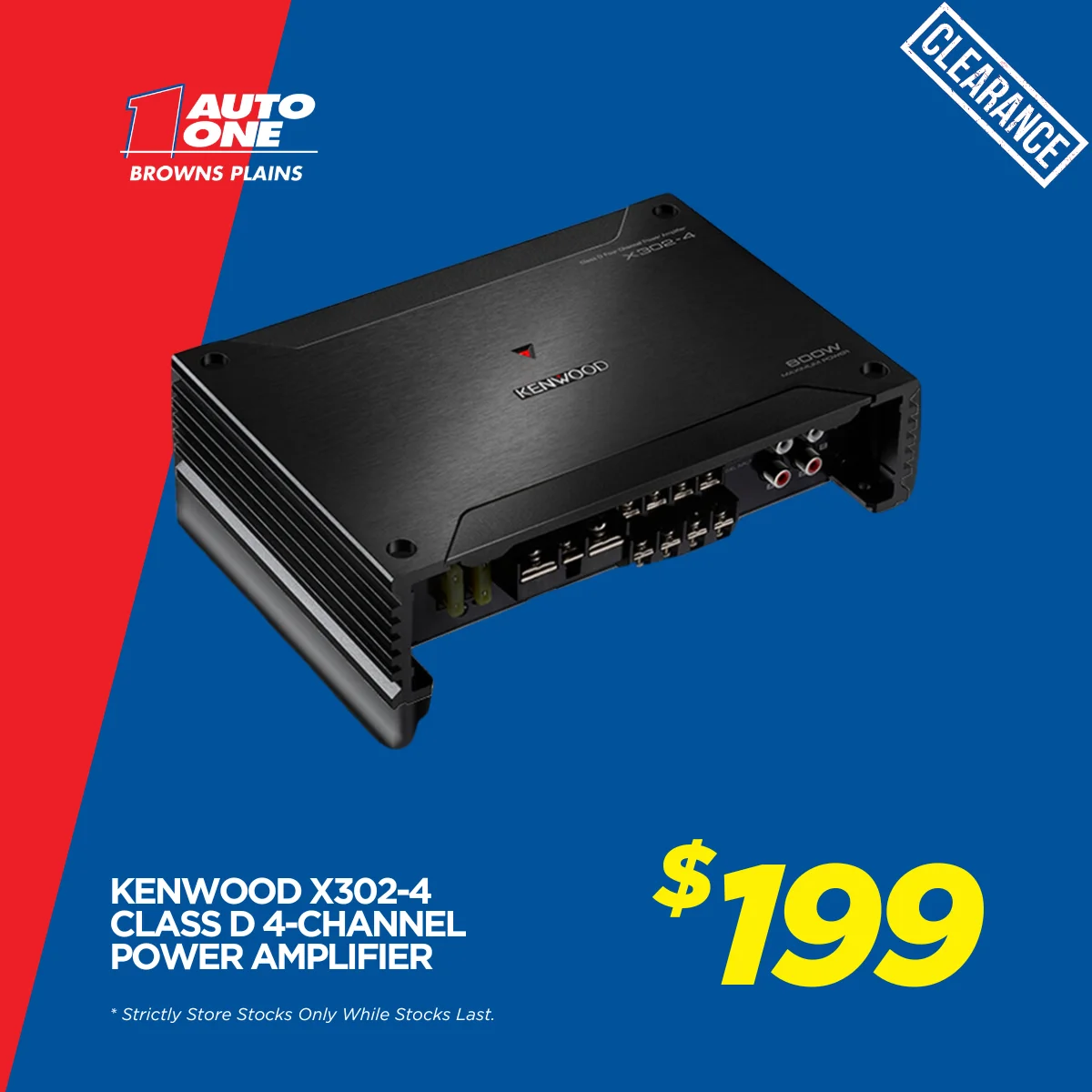 Kenwood X302-4 Class D 4-Channel Power Amplifier