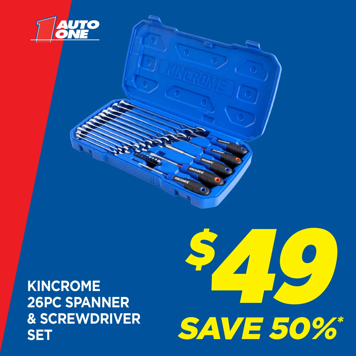 Kincrome 26PC Spanner And Screwdriver Set