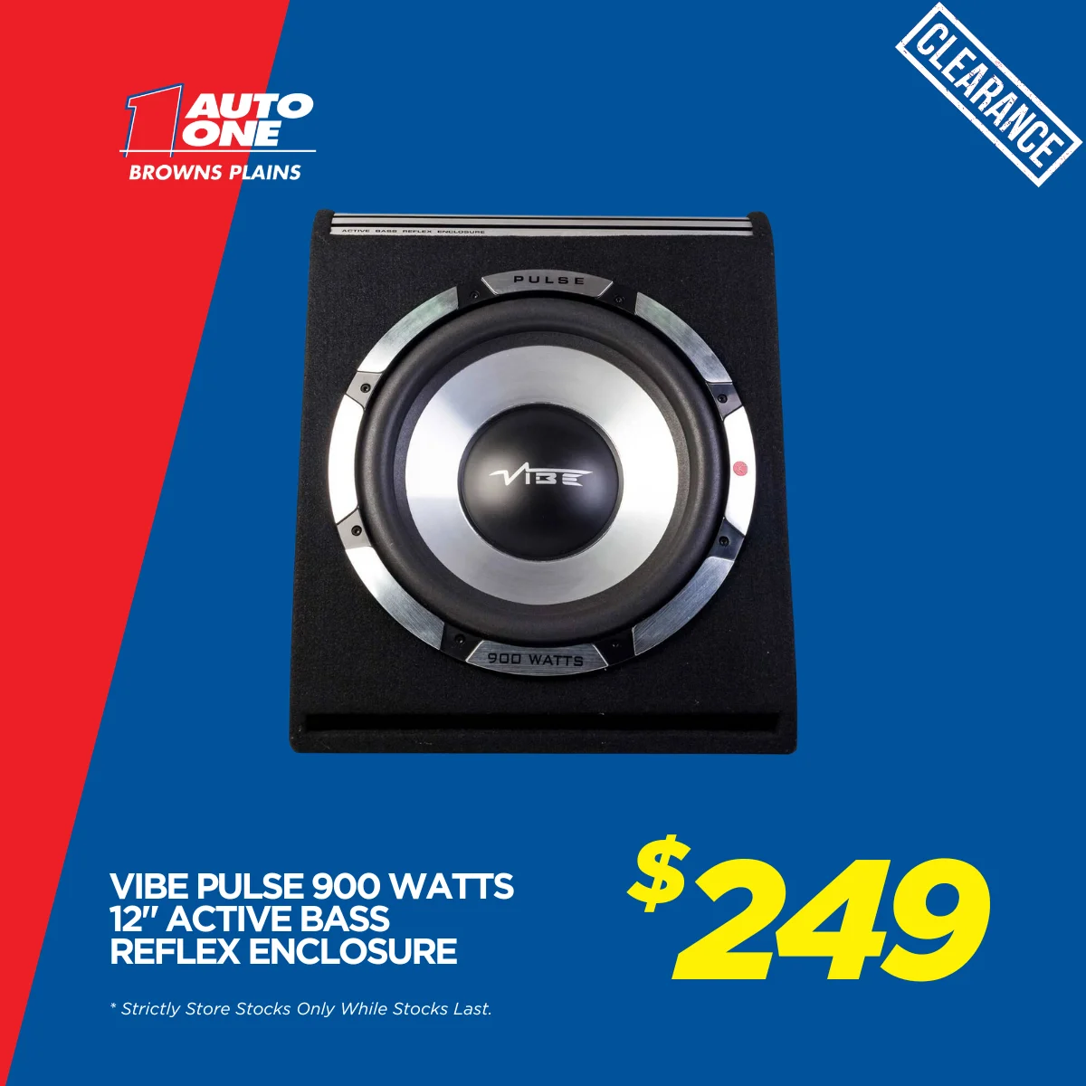 Vibe Pulse 900 Watts 12_ Active Bass Reflex Enclosure