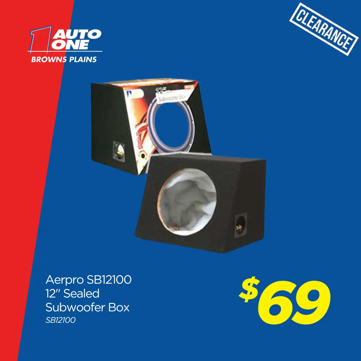 Aerpro SB12100 12" Sealed Subwoofer Box