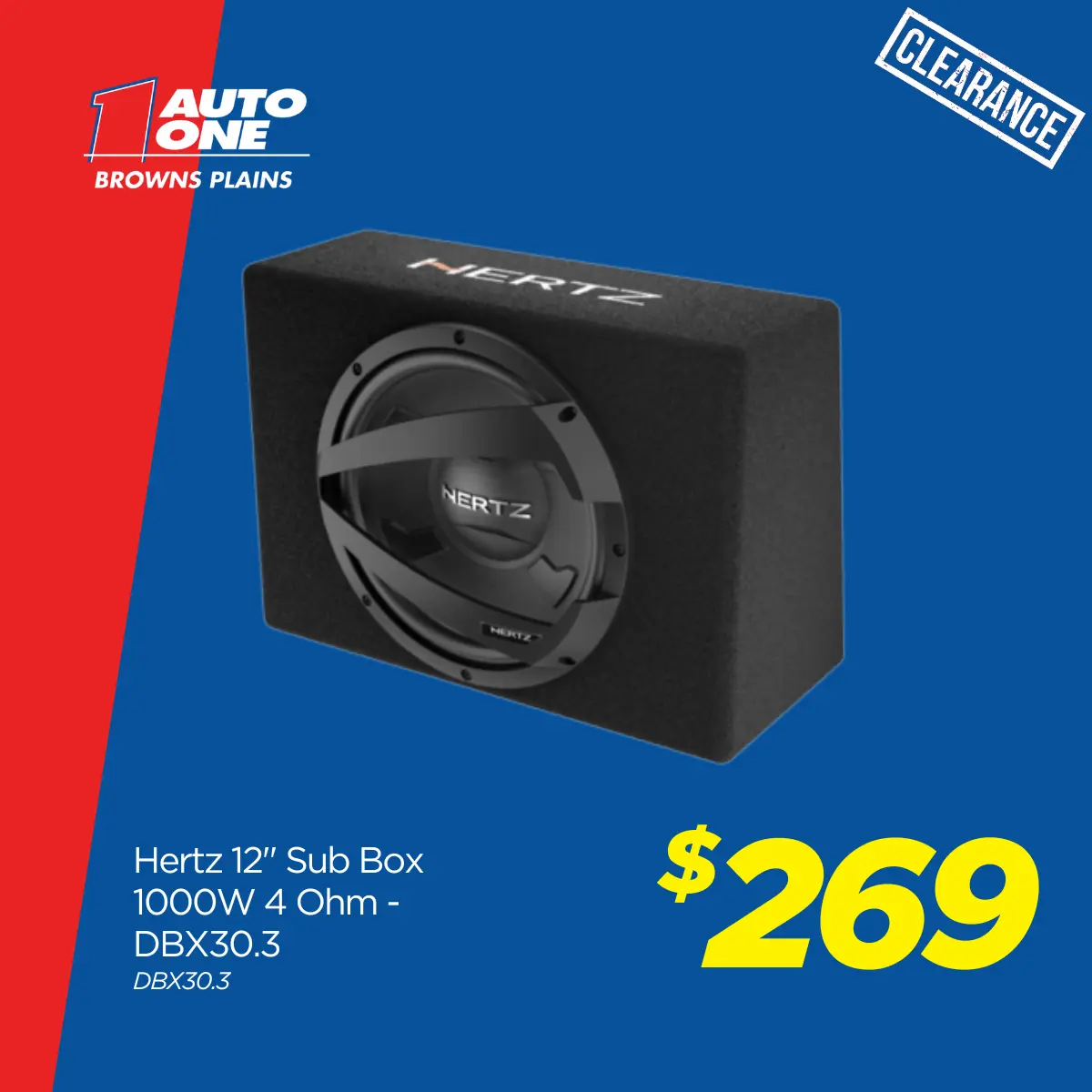 Hertz 12" Sub Box 1000W 4 Ohm - DBX30.3