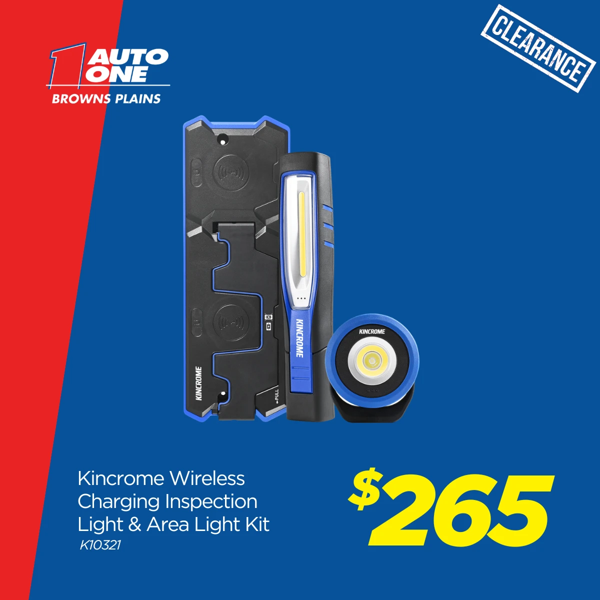 Kincrome Wireless Charging Inspection Light & Area Light Kit