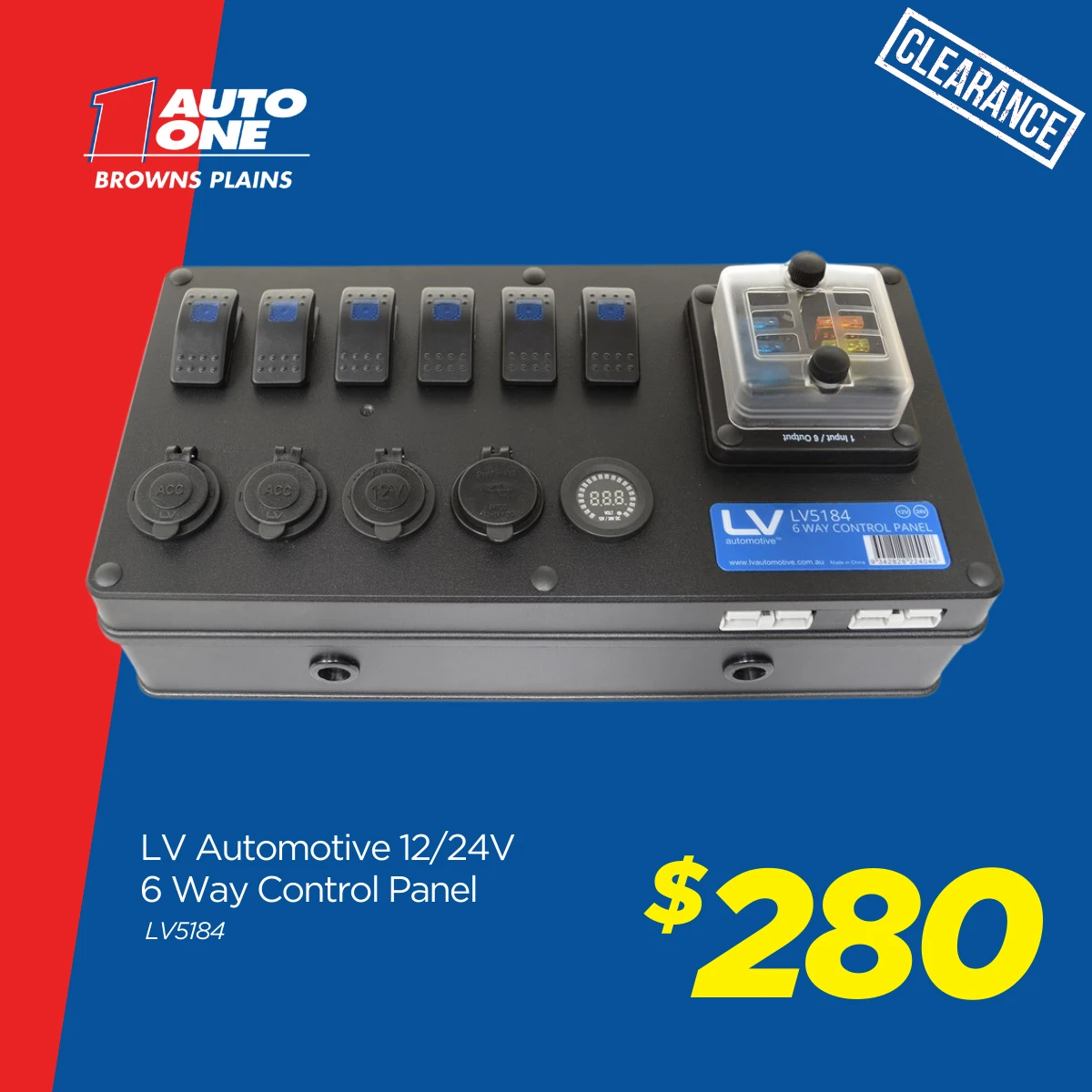 LV Automotive 12/24V 6 Way Control Panel