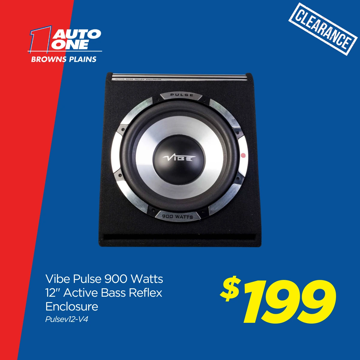 Vibe Pulse 900 Watts 12" Active Bass Reflex Enclosure